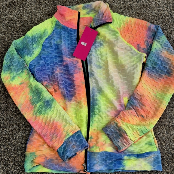 Colorful Tie-Dye Textured Activewear Set - Picture 8 of 8